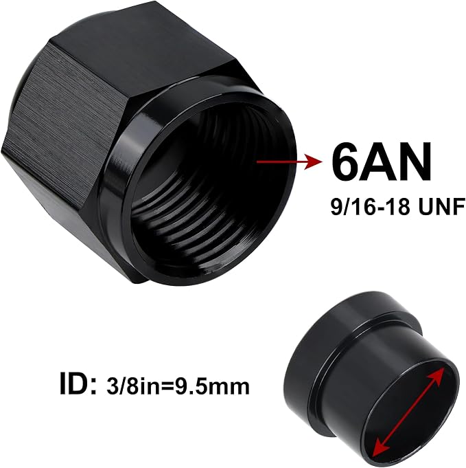 EVIL ENERGY 6AN Female Hardline Tube Nut & Sleeve Aluminum Fitting - Image 2