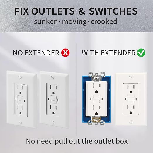 12PCS 1/4 Inch Single Gang Outlet Box Extender | Electric Outlet Extender Box - Image 6