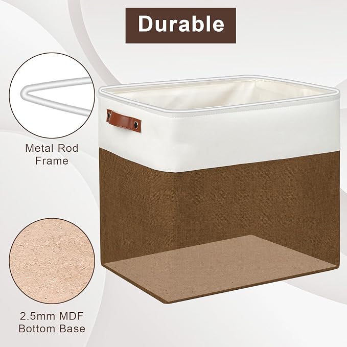 Large Fabric Storage Baskets | 50L Storage Bins, Decorative Linen Closet Baskets - Image 4