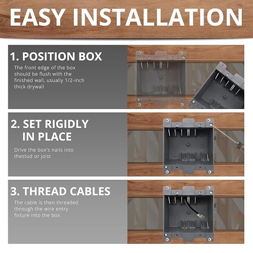 HXH Old Work Round Ceiling Light Junction Box 18 Cu.in. 1 Pack | PVC grey round - Image 4
