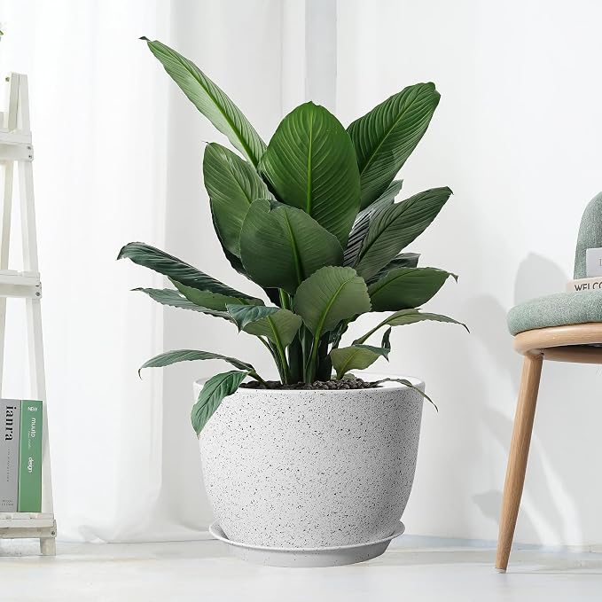 UOUZ 12inch Large Plant Pot, Modern Plastic Planter - Image 7