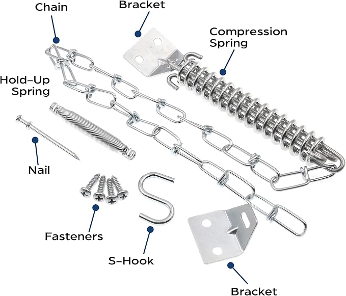 Prime-Line K 5026 Storm Door Protector Chain & Spring, Aluminum Finish - Image 3