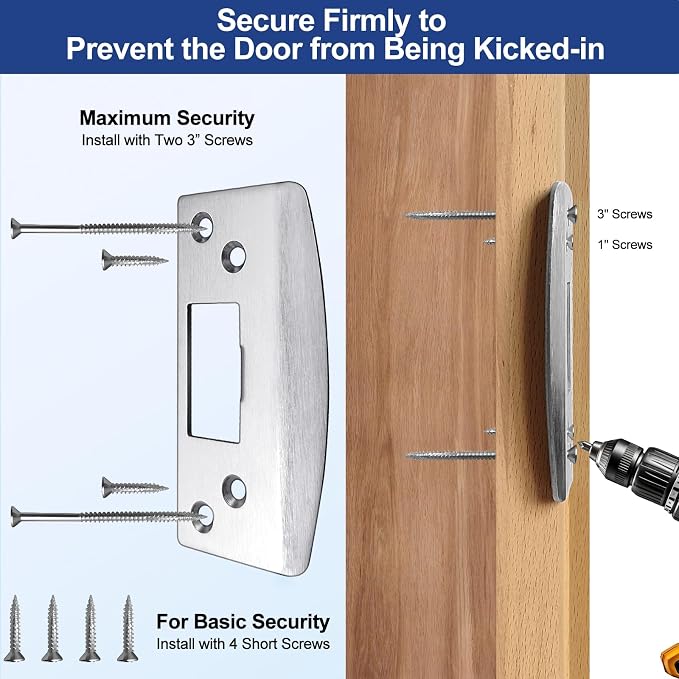 Oversized Door Strike Plates 2 Pack, Heavy Duty Version Striker | Large - Image 3