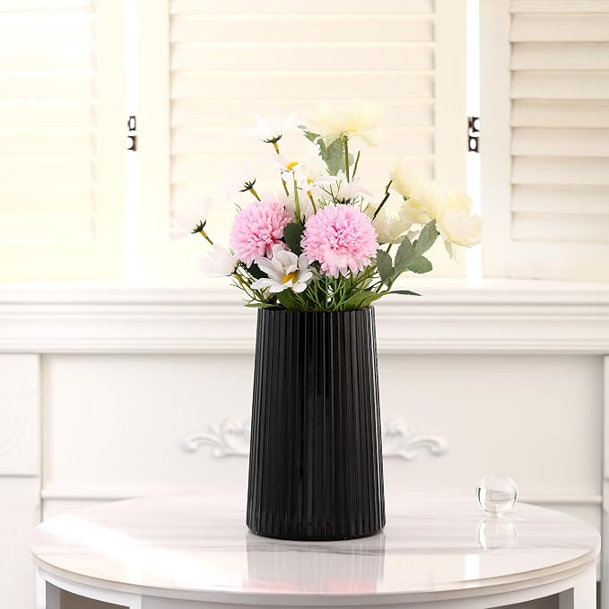 Black Glass Vase for Flower, Flower Vase for Bouquet, Modern Glass Vases - Image 5