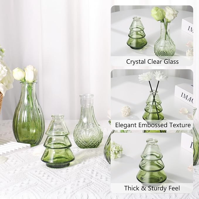 Glass Bud Vases Mini Flower Vase Small Vintage Vases - Image 4