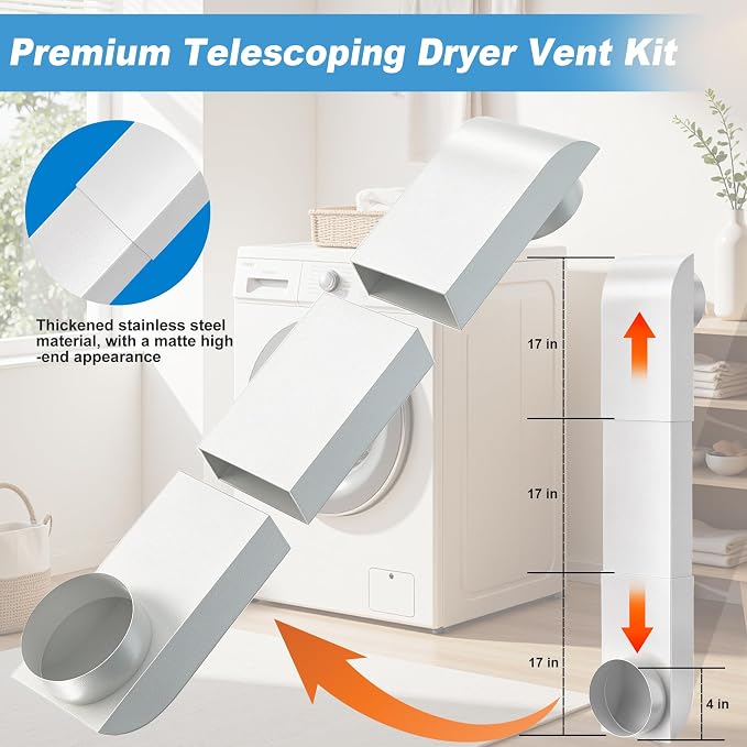 29–45" Adjustable Periscope Dryer Vent, - Image 4