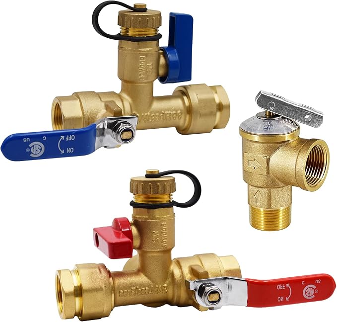 VAV 3/4" Tankless WaterHeater Valve Kit, Pressure Relie Valve, CSA Listed by VAV