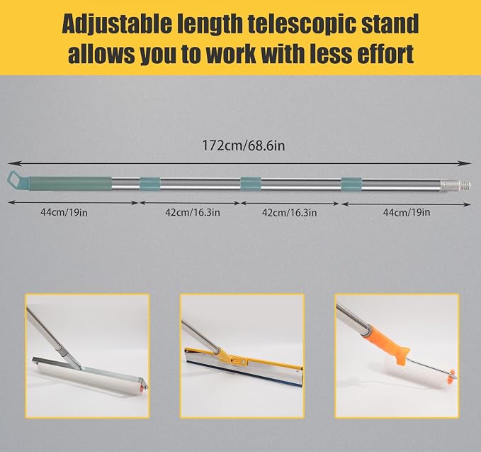 Self Levelling Cement Tool Kit, Adjustable Extension Pole, Floor Roller - Image 5