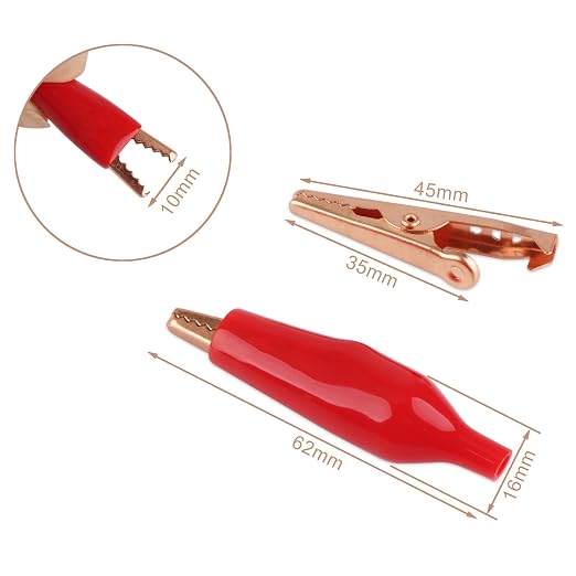 DROK Jumper Wires with Alligator Clips Electrical 20 AWG Copper Wire | Double - Image 4
