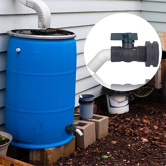 PVC Rain Barrel 45° Elbow, 3/4" Rain Barrel Valve - Image 8