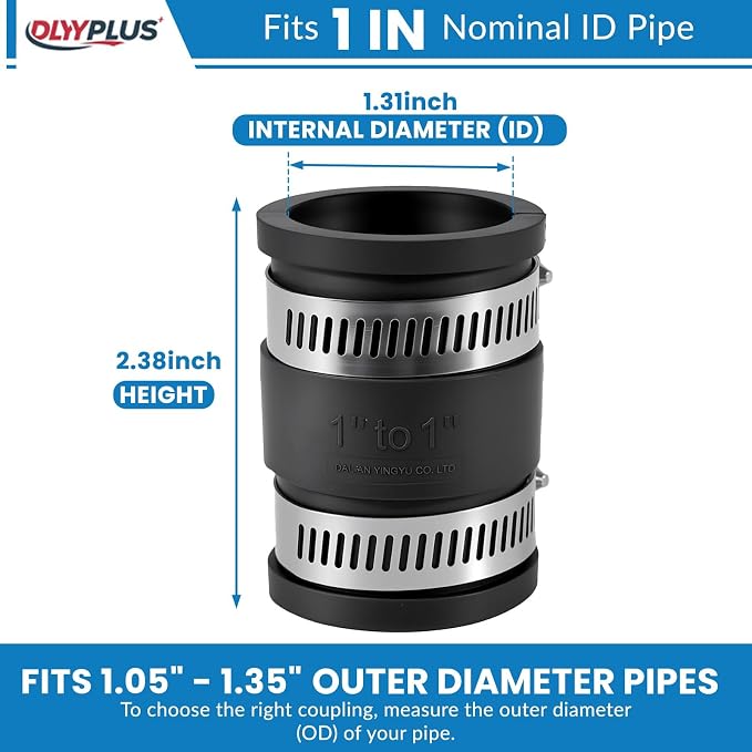 2 Pcs 1 IN Flexible PVC Pipe Coupling - Image 2