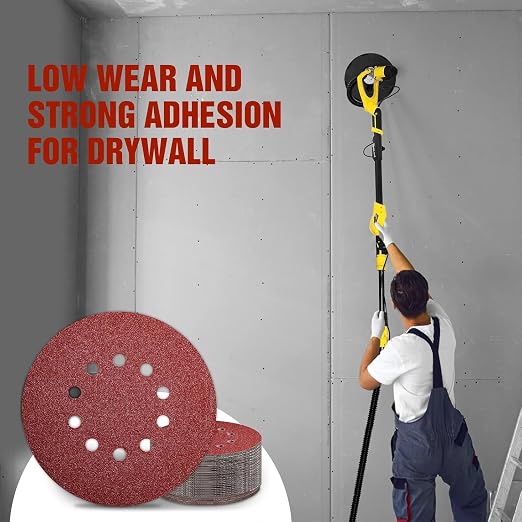 9 Inch 10 Holes Sanding Disc 60 Grit Drywall Sandpaper 15pcs - Image 5