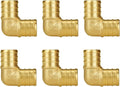 6-Pack 3/4" PEX 90 Degree Elbow | Brass by SUNGATOR
