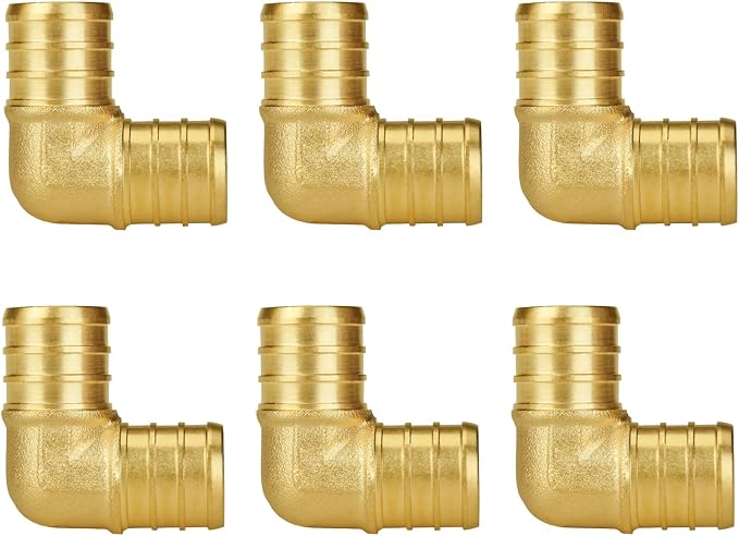 6-Pack 3/4" PEX 90 Degree Elbow | Brass by SUNGATOR
