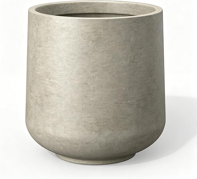 Kante Weathered Concrete Planter 13" Dia All-Weather Round Accent Pot | by Unknown