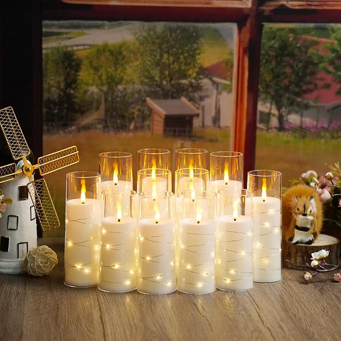 Flameless Candles with Embedded Star String, Suitable - Image 6