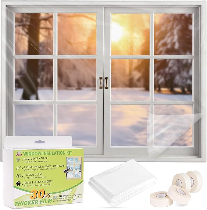 FLYZZZ Window Insulation Kit, 0.9 Mil Window Insulation by FLYZZZ