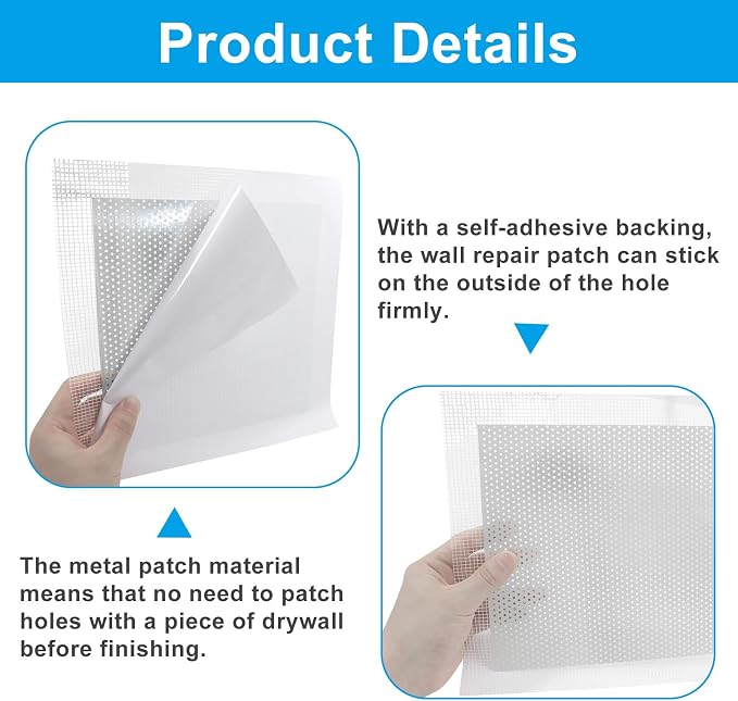 8 x 8 Inch Drywall Repair Patch, Dry Wall Patch Kits, Wall Hole Repair Kit - Image 4