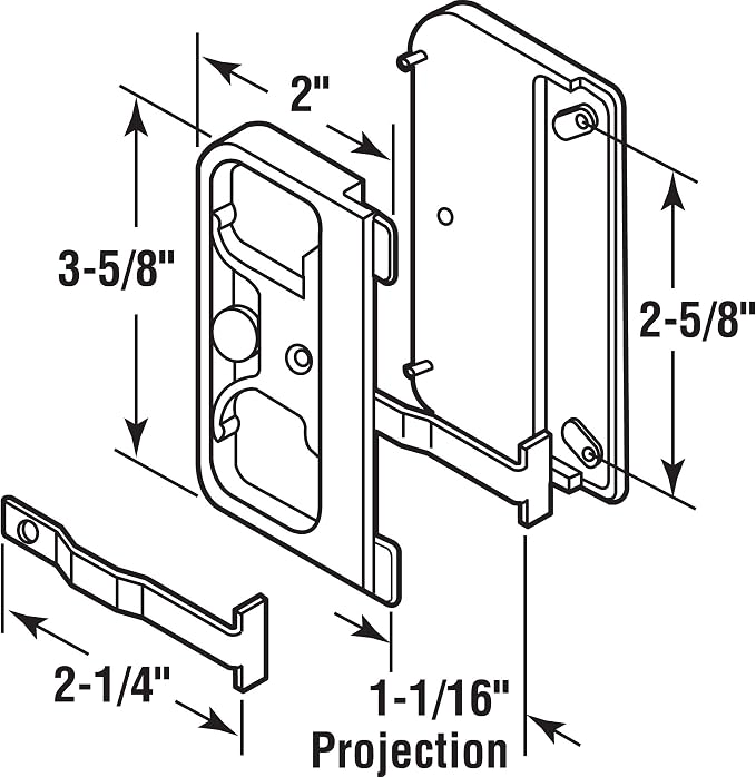 Prime-Line A 142 Black Plastic Mortise Style Screen Door Latch and Pull - Image 2