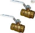 2-Pack 3/4-Inch FIP Female NPT Threaded Heavy Duty Brass Ball Valve, Full Port by PROCURU