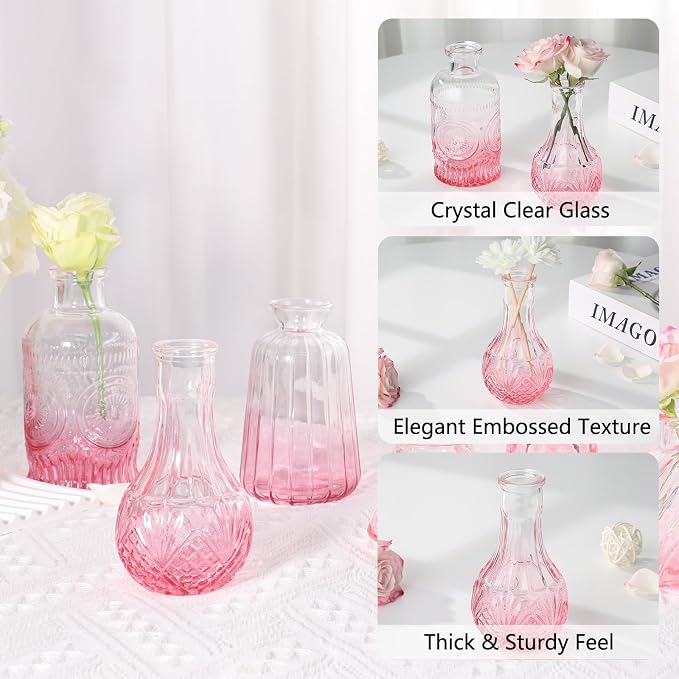 12 Pack Glass Bud Vases Mini Flower Vase Small Vintage Vases - Image 5