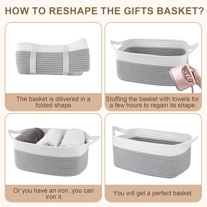 OIAHOMY Woven Basket, Gift Basket Empty - Image 7