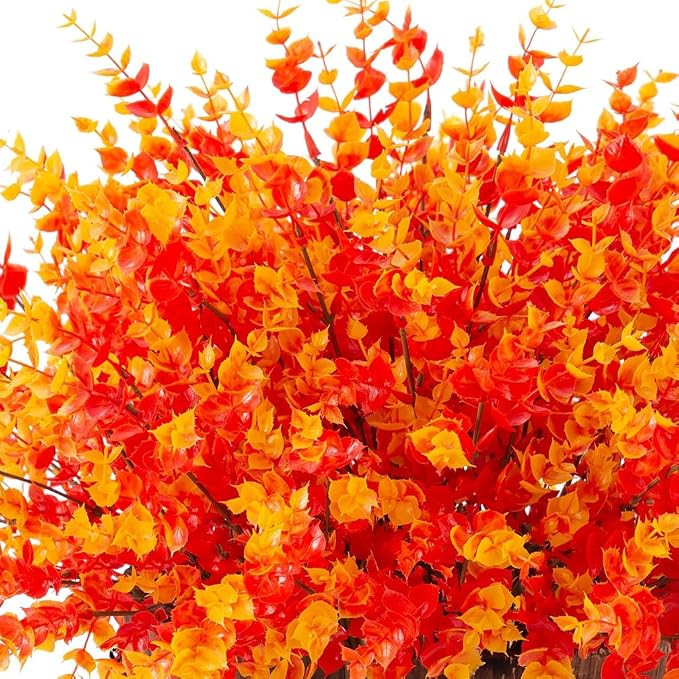 Artificial Fake Fall Autumn Eucalyptus Plants Flowers - Image 6