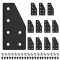 12pcs 2040 Joint Plate Connector Corner L Bracket 6-Hole Black | 2040 V Slot by SeekLiny