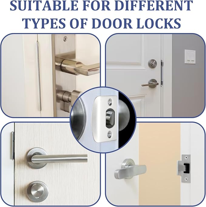 12Pcs Deadbolt Strike Plate Stainless Steel Deadbolt Covers Standard Door Lock - Image 7