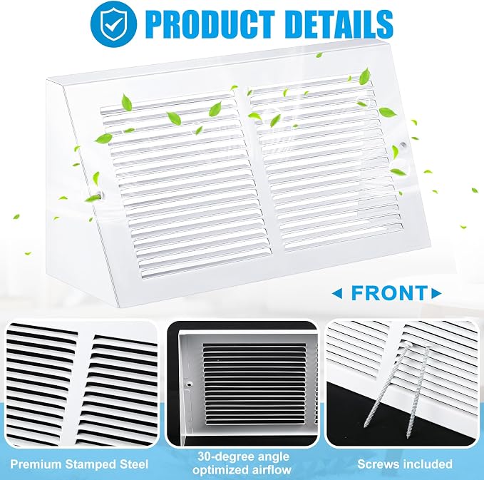 Honeydak 1 Pack Baseboard Register Vent Covers 14" x 6" Duct Opening - Image 3