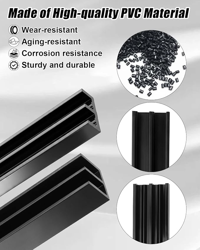 2 Sets 4FT Plastic Sliding Door Track Set Fit - Image 2