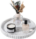 Round Bathroom Tray Perfume Organizer Coffee Table Decor, Heat-Resistant by Heagoale
