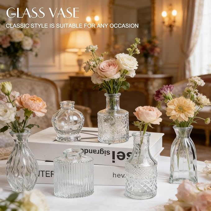 Petal Petite Small Clear Glass Bud Vase Set of 36 - Image 5