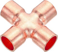 PATIKIL Copper Union Cross Pipe Fitting 1/2" ID 4 Way Welding Copper | End Feed by PATIKIL
