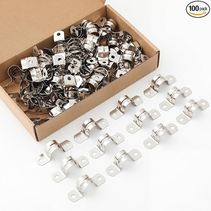 Yaocom 100 Pcs 3/4 Inch Opening Pipe Strap 304 Stainless Steel Conduit Clamp by Yaocom