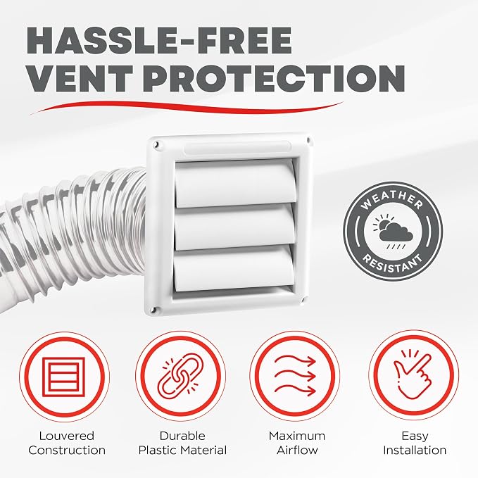 Deflecto Outdoor Dryer Vent Cover 4-Inch - Image 2