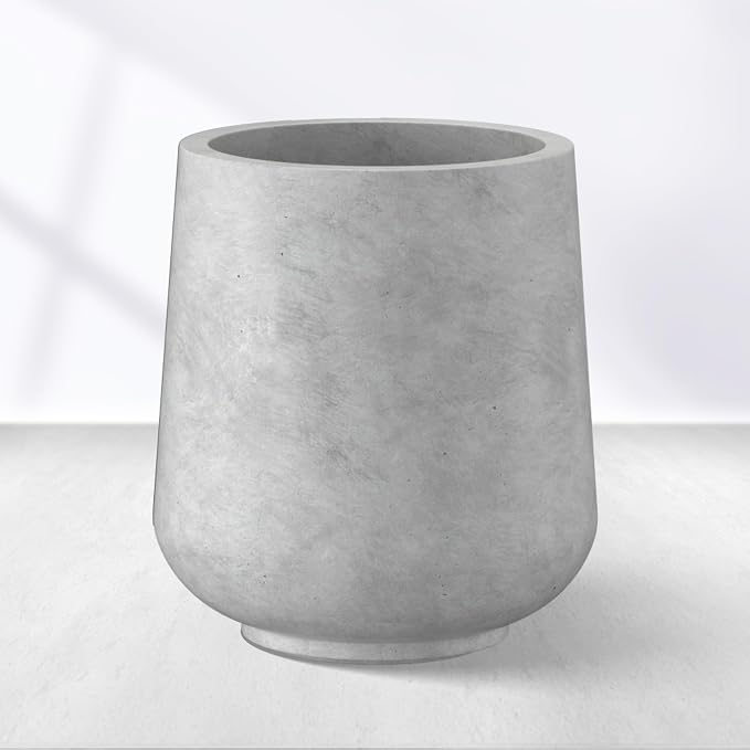 Kante Pale Gray Concrete Planter 13" Dia All-Weather Round Accent Pot | by Unknown