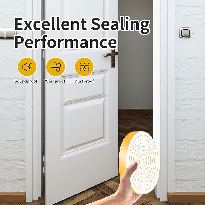 Door Weather Stripping, for Door and Window, 1/2 in x 1/2 in x 13Ft | Air - Image 5