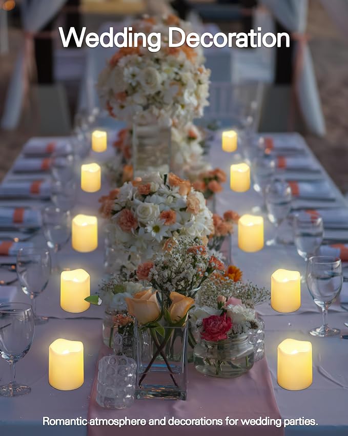SHYMERY Flameless Votive Candles, Lasts 2X Longer, Battery Operated LED Tea - Image 2