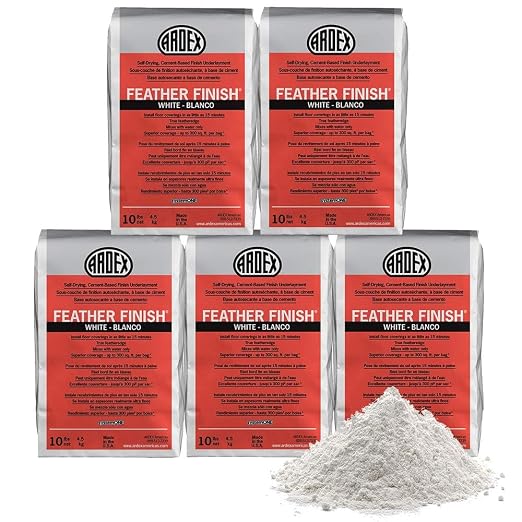 Ardex Feather Finish Cement-Based Floor Underlayment 10 lb White, 5X Bags | by Ardex