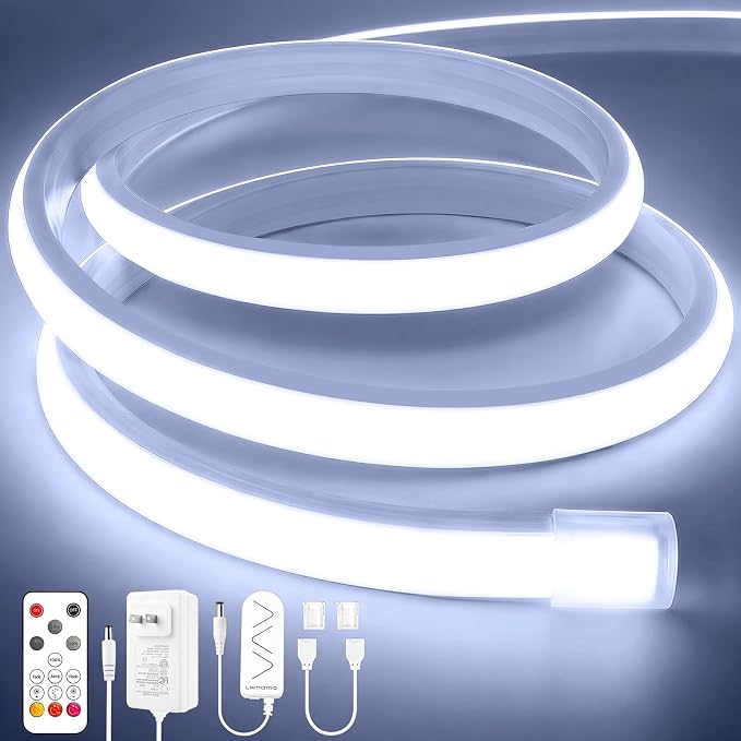 Lamomo COB LED Strip Lights 20Ft, Flexible Cuttable Waterproof 6000K Silicone by Lamomo
