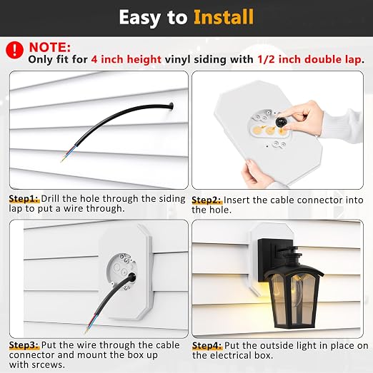 Siding Mounting Kit, Siding Mount Block, Outdoor Light Mounting Block - Image 4