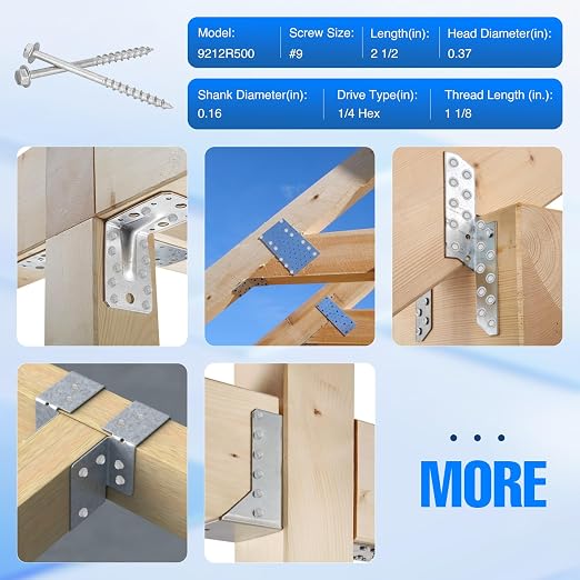 Mech.Galv.#9 x 2-1/2" Joist Hanger Screws-800 Qty, 9212R800 Hurricane Screws | - Image 6