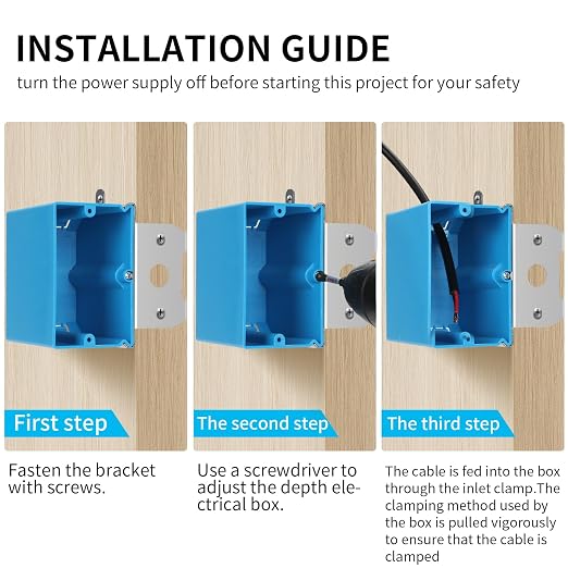 Single Gang Adjustable PVC Electrical Box, 21 cu. in., 6 Pack | Adjustable depth - Image 6