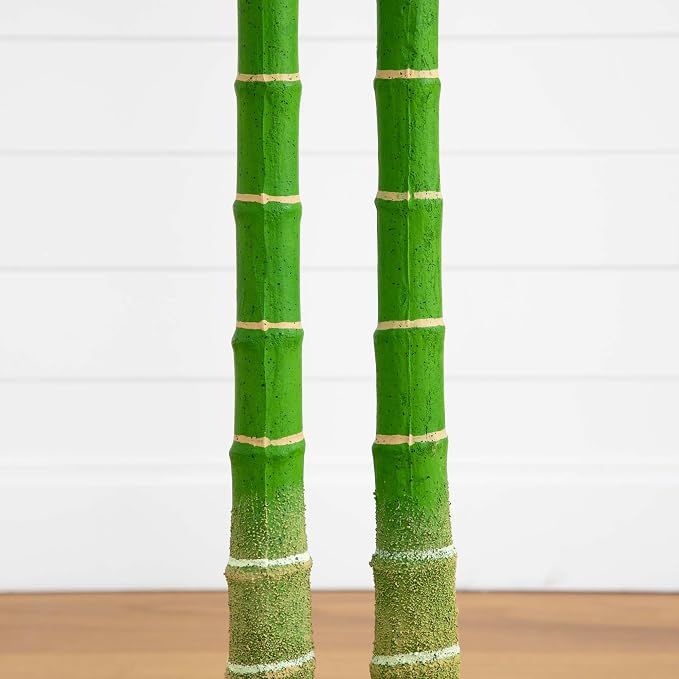 Nearly Natural 9ft. Artificial Double Stalk Golden Cane Palm Tree - Image 5