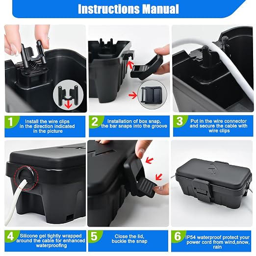 Hrensaw 3PCS Small Weatherproof Electrical Connection Box, Outdoor Electrical - Image 6