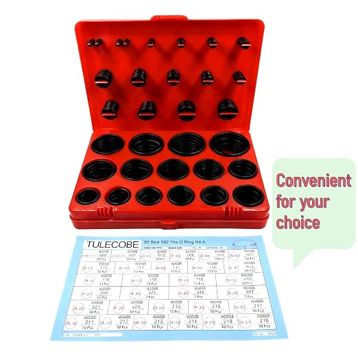 30 Size 382 Pcs Universal Metric SAE AS568 Nitrile Rubber O Ring Assortment Kit - Image 3