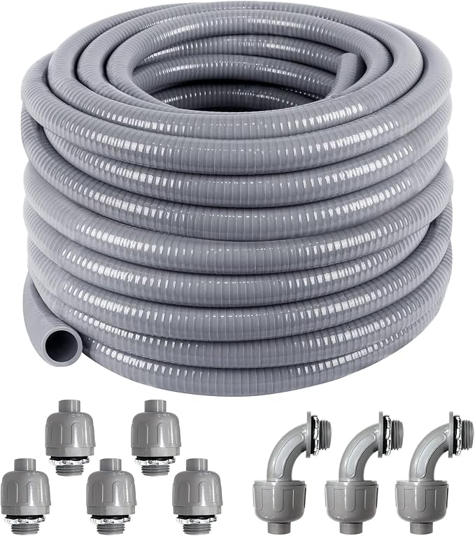 1 inch 100 Ft Electrical Conduit Kit, Liquid-Tight Conduit and Connector | Flex by ANSGERY