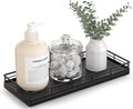 Bathroom Tray for Counter Top Organizer, Oak Wood Vanity Tray | Metal Frame for by Focusonit