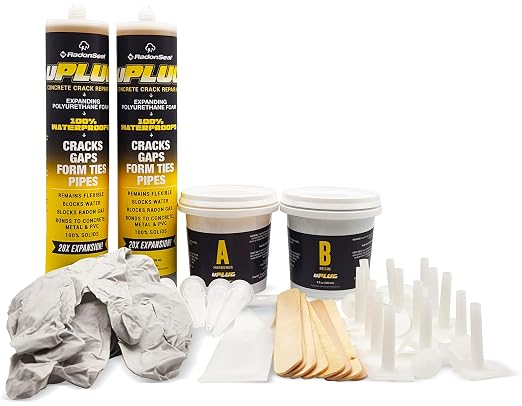 uPlug Concrete Foundation Crack Repair Kit – Polyurethane Crack Injection Foam by RadonSeal